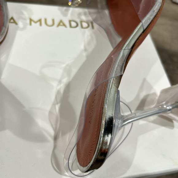 Amina Muaddi Rosie glass PVC am transparent heels - Picture 6 of 14